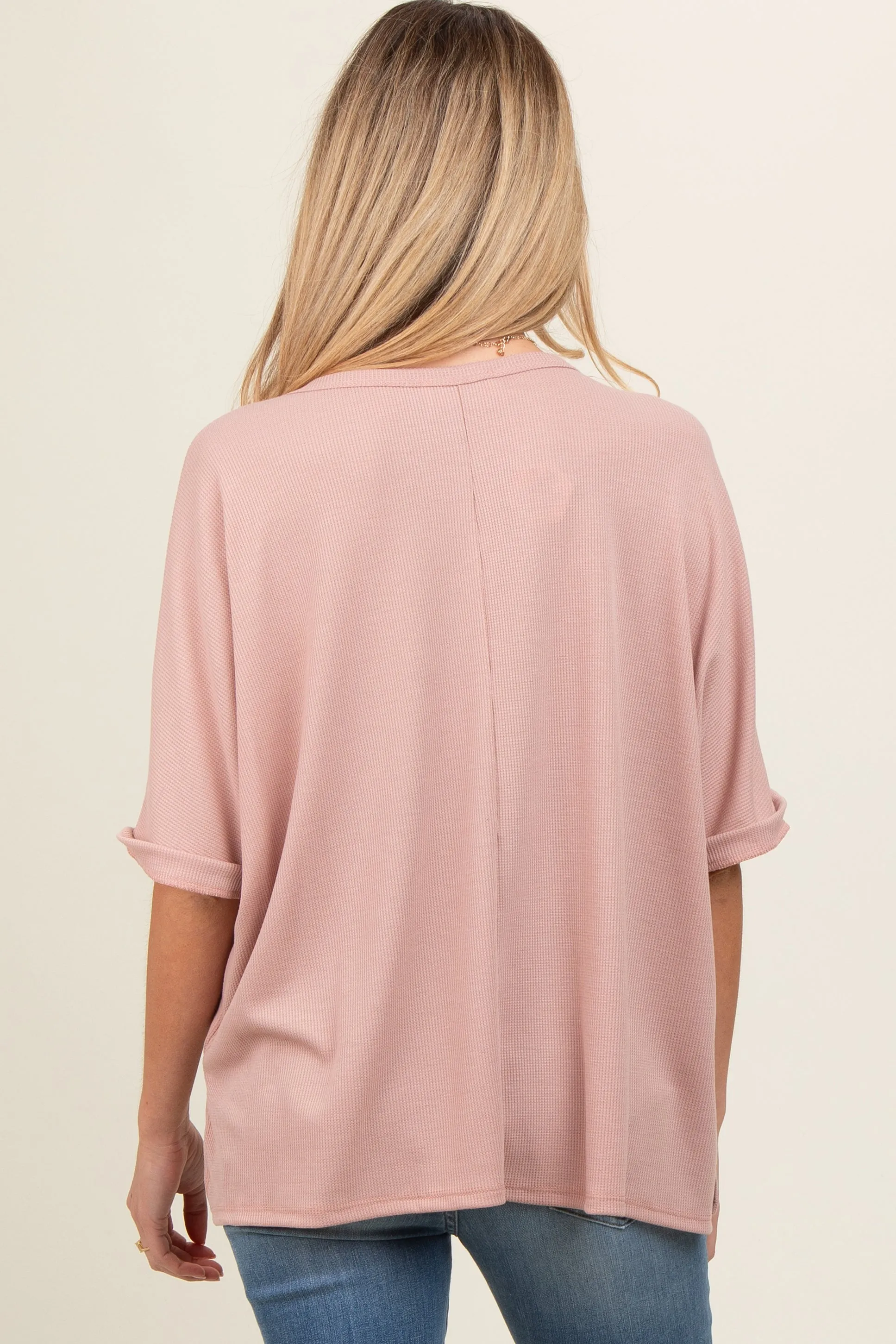 Mauve Waffle Knit Dolman Maternity Top sold by Pinkblush product image thumbnail 4
