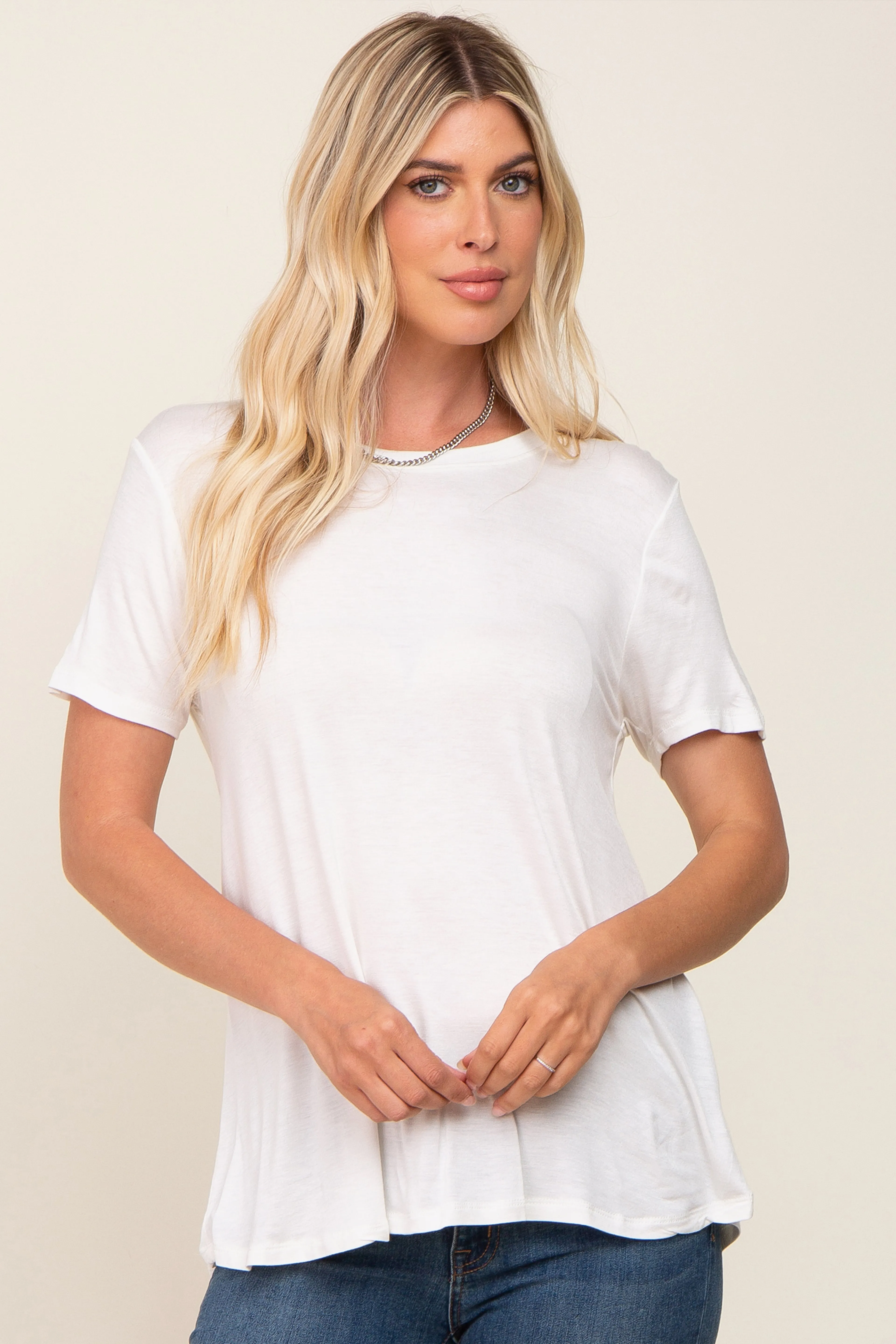 White Basic Tee sold by Pinkblush