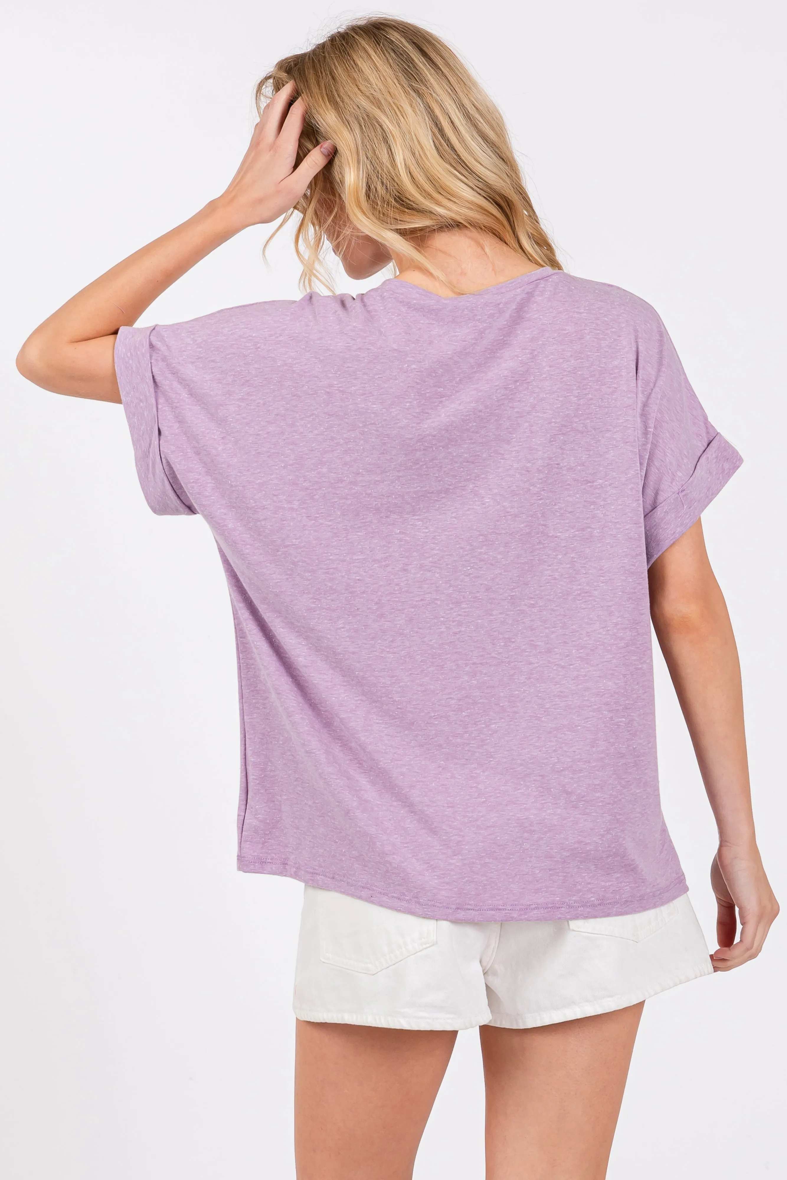 Lavender Cuff Short Sleeve Top sold by Pinkblush product image thumbnail 3
