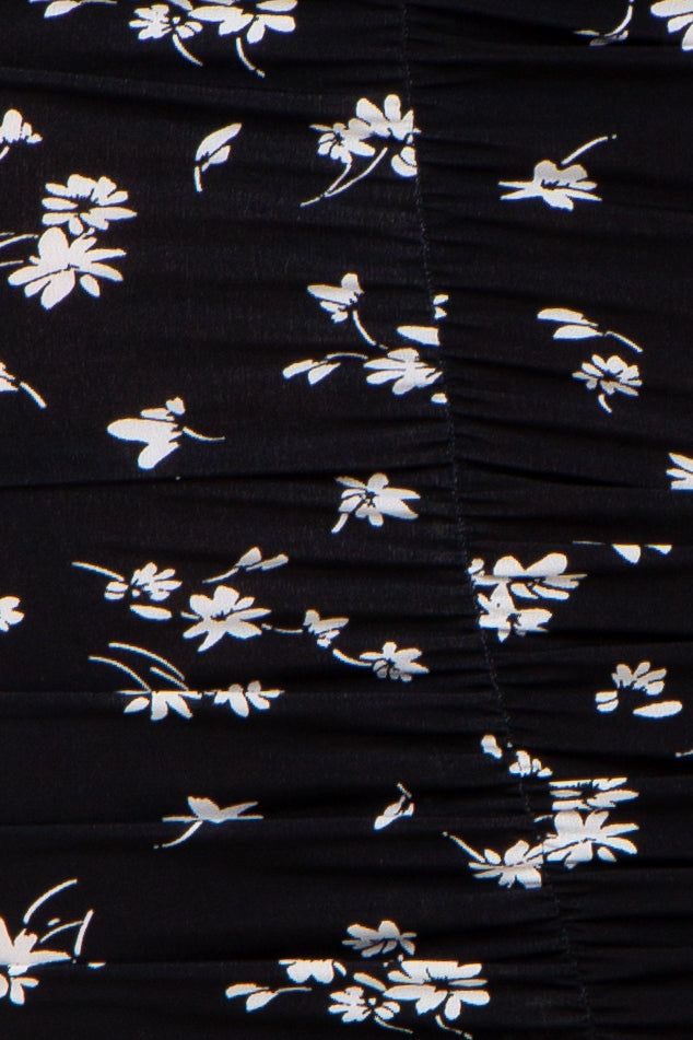 Black Floral Sleeveless Ruched Midi Dress sold by Pinkblush product image thumbnail 4