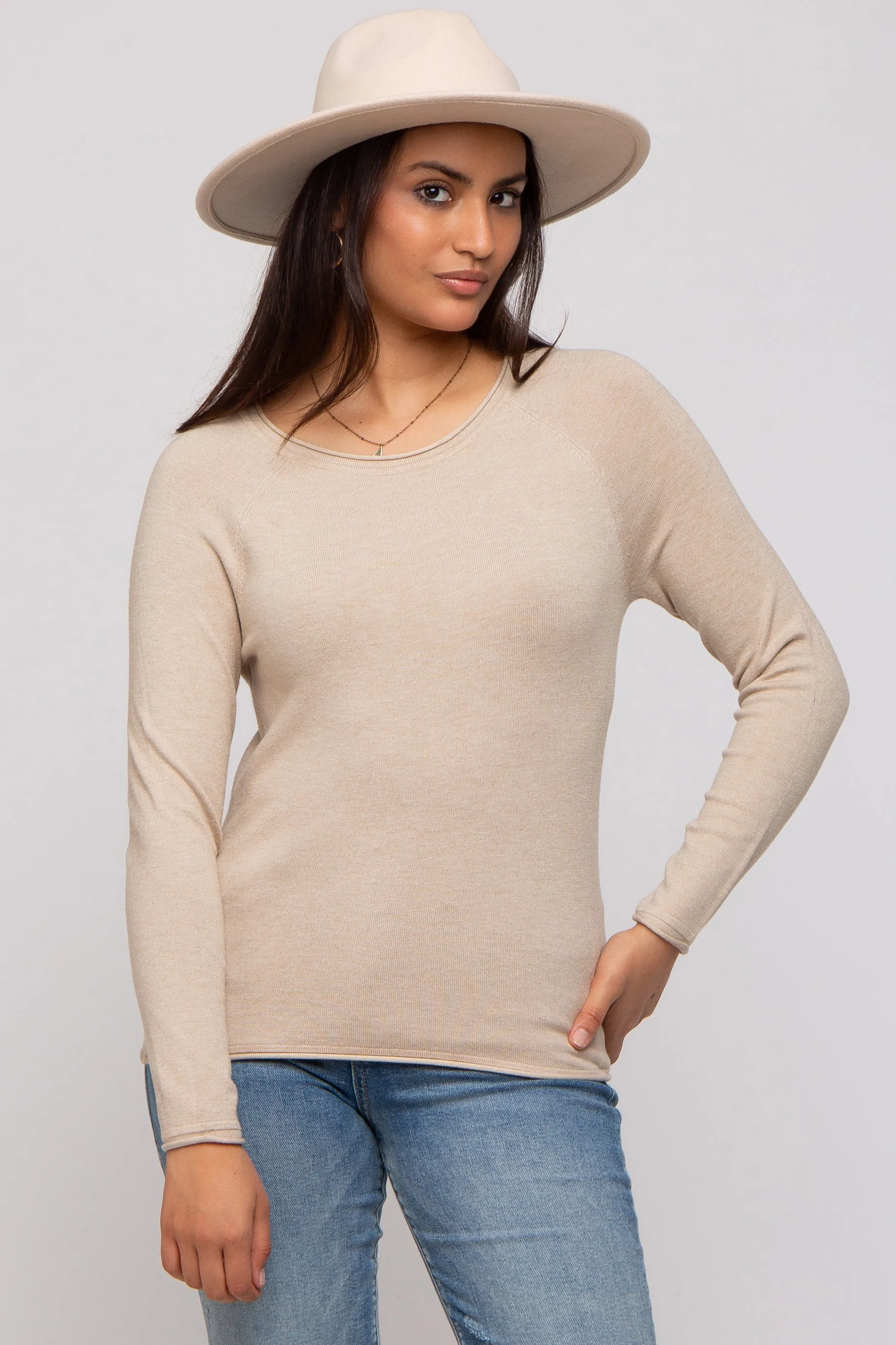 Beige Basic Raglan Sleeve Maternity Sweater Top sold by Pinkblush product image thumbnail 5