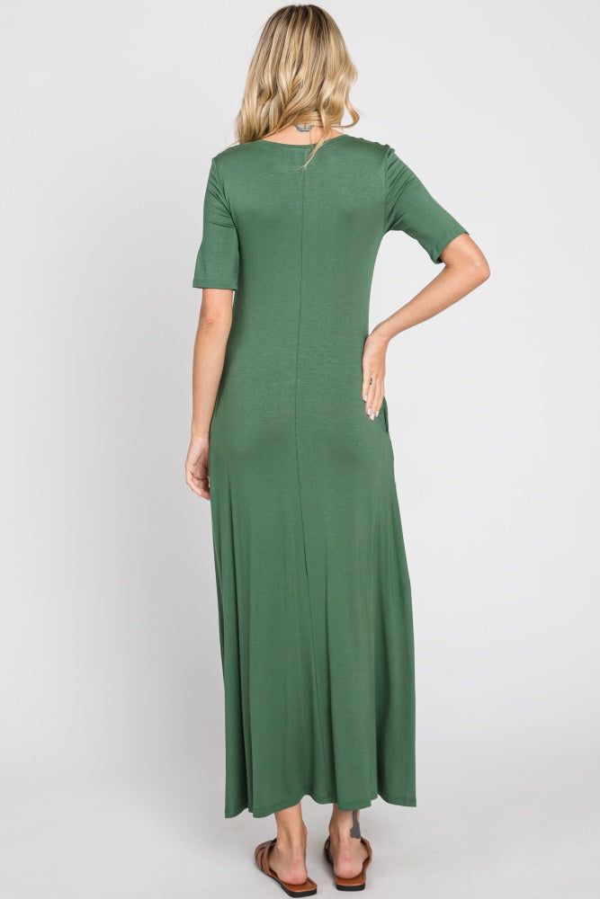 Olive Scoop Neck Maxi Dress sold by Pinkblush product image thumbnail 3