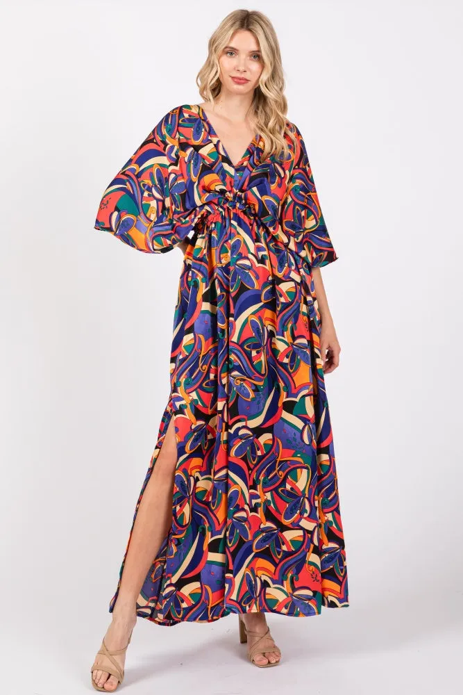 Black Abstract Back Tie Maternity Maxi Dress sold by Pinkblush product image thumbnail 5