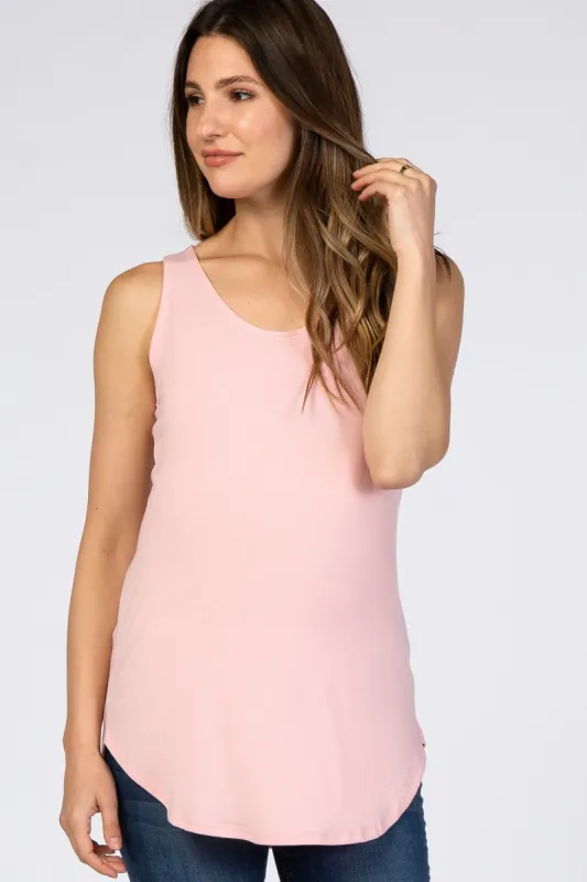 Light Pink Basic Sleeveless Maternity Top sold by Pinkblush