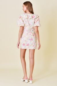 Multi Color Floral Print Collared Mini Dress sold by Pinkblush