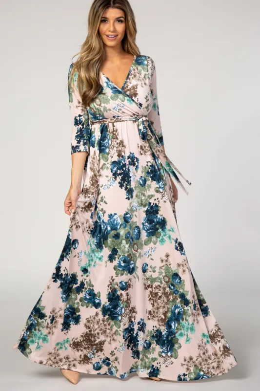 PinkBlush Light Pink Floral Sash Tie Dress sold by Pinkblush