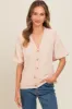 Beige Textured V-Neck Short Sleeve Maternity Cardigan sold by Pinkblush