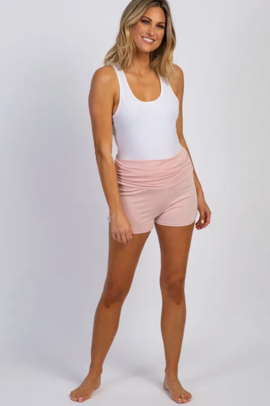 PinkBlush Light Pink Ruched Side Lounge Shorts sold by Pinkblush