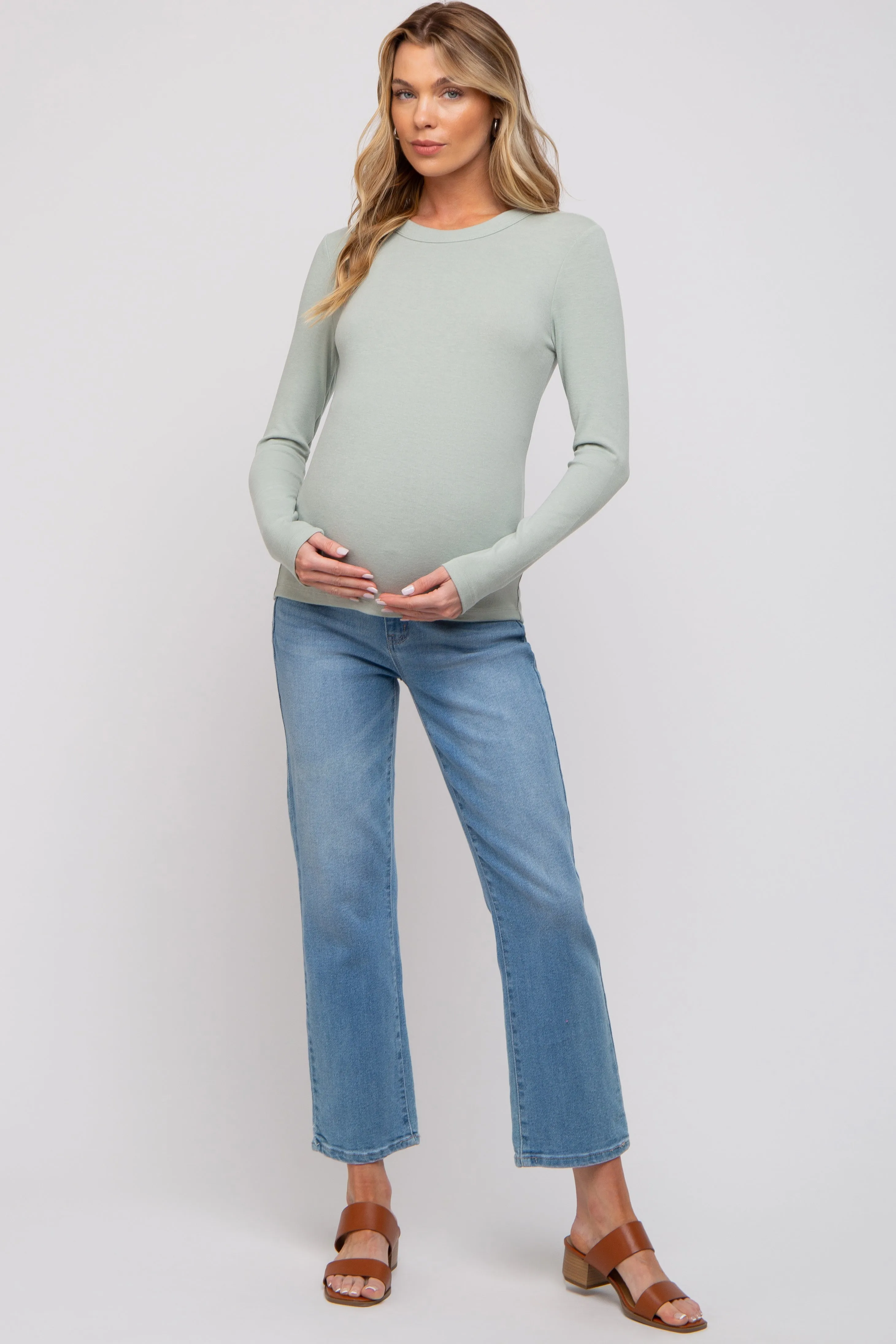 Mint Long Sleeve Maternity Top sold by Pinkblush product image thumbnail 3