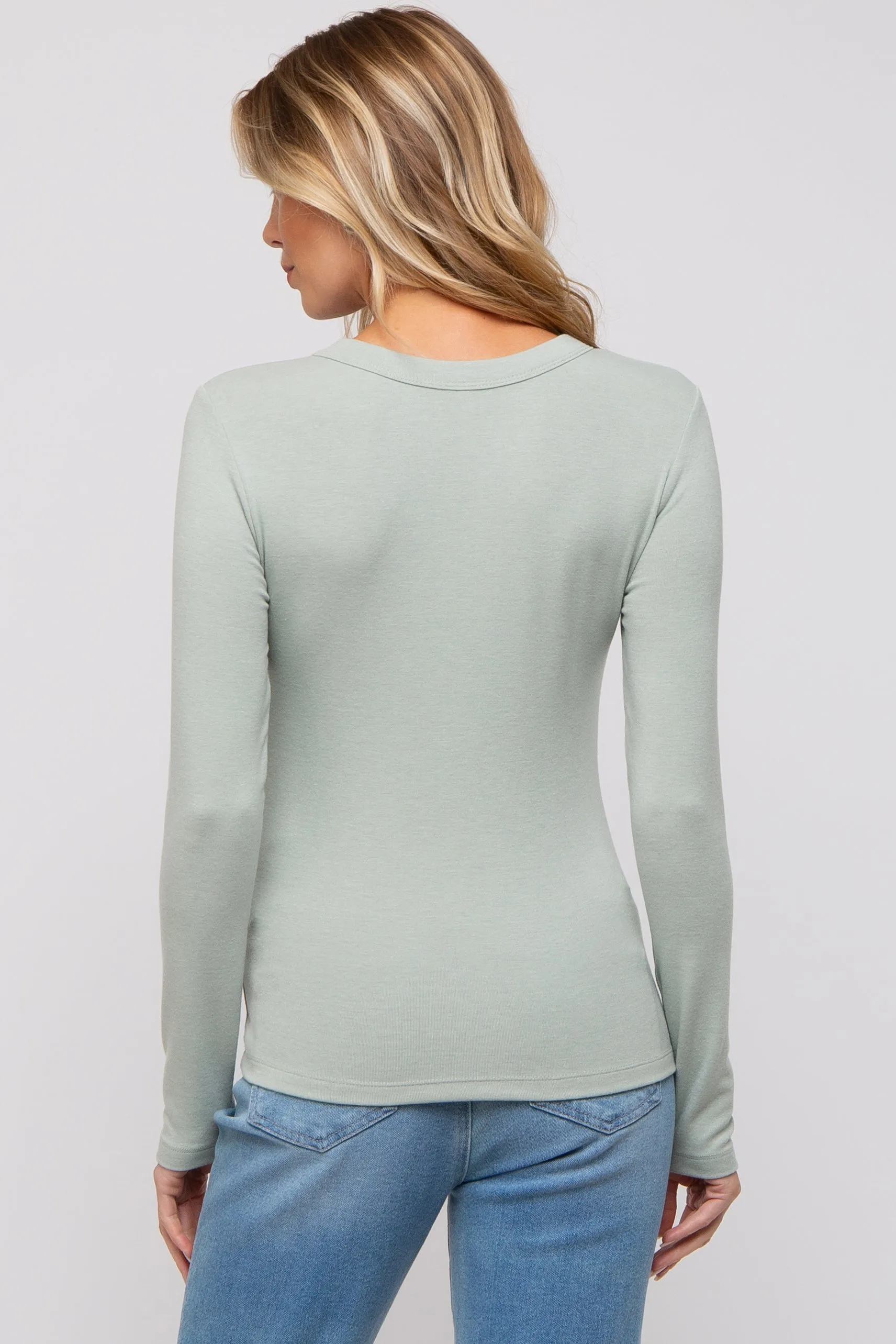 Mint Long Sleeve Maternity Top sold by Pinkblush product image thumbnail 2