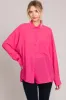 Fuchsia Sheer Button Down Blouse sold by Pinkblush