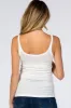 White Fitted Scoop Neck Maternity Tank Top sold by Pinkblush