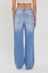 Light Denim Vintage Low Jean With Released Hem sold by Pinkblush
