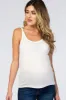 White Fitted Scoop Neck Maternity Tank Top sold by Pinkblush