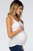White Fitted Scoop Neck Maternity Tank Top sold by Pinkblush
