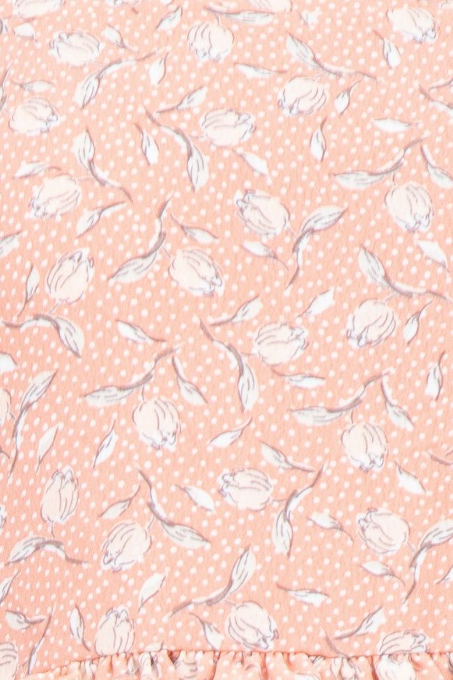 Peach Floral Tiered Maternity Mini Dress sold by Pinkblush product image thumbnail 5