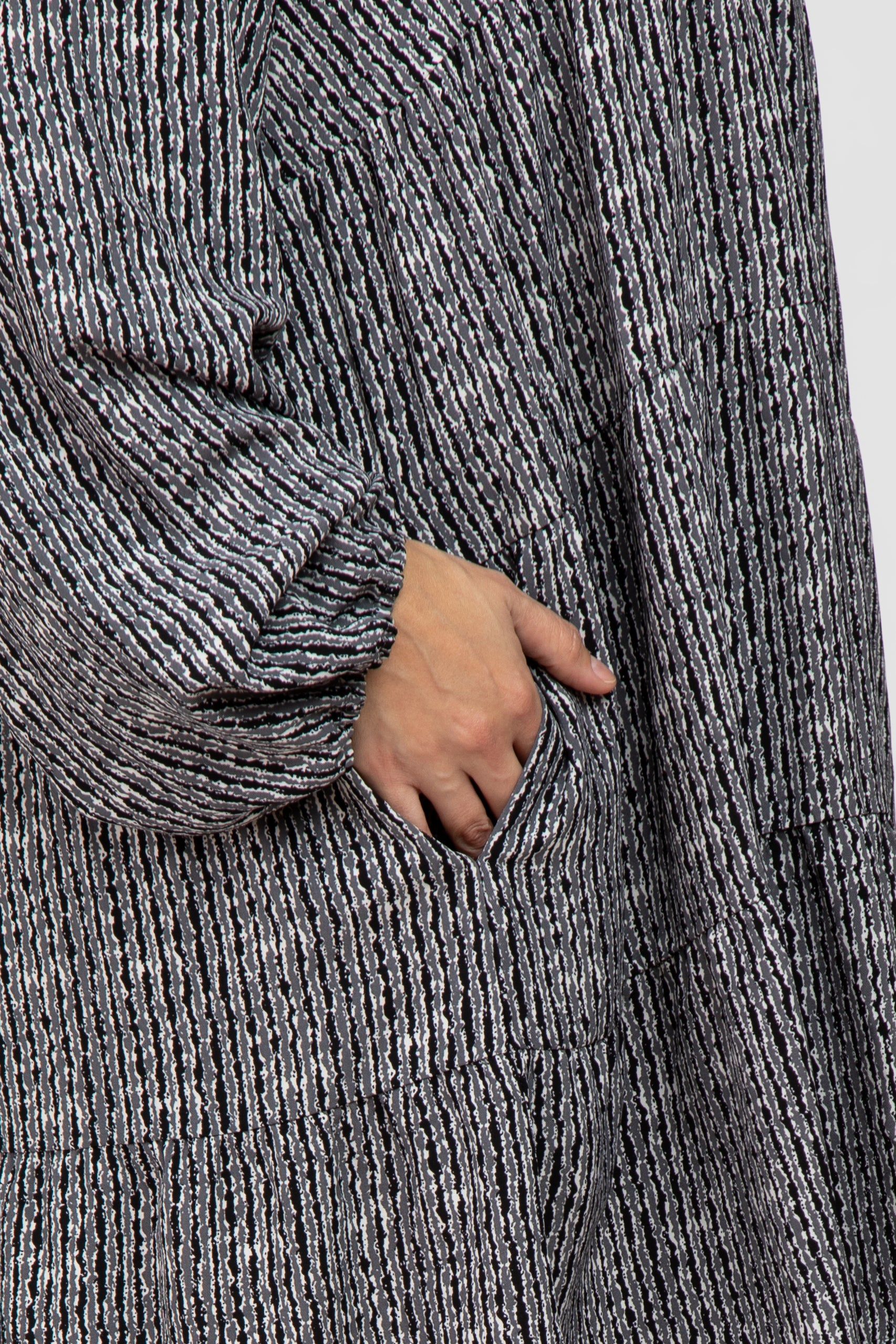 Charcoal Printed Tiered Plus Dress sold by Pinkblush product image thumbnail 5