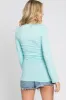 Aqua Blue Ruched Side Long Sleeve Top sold by Pinkblush