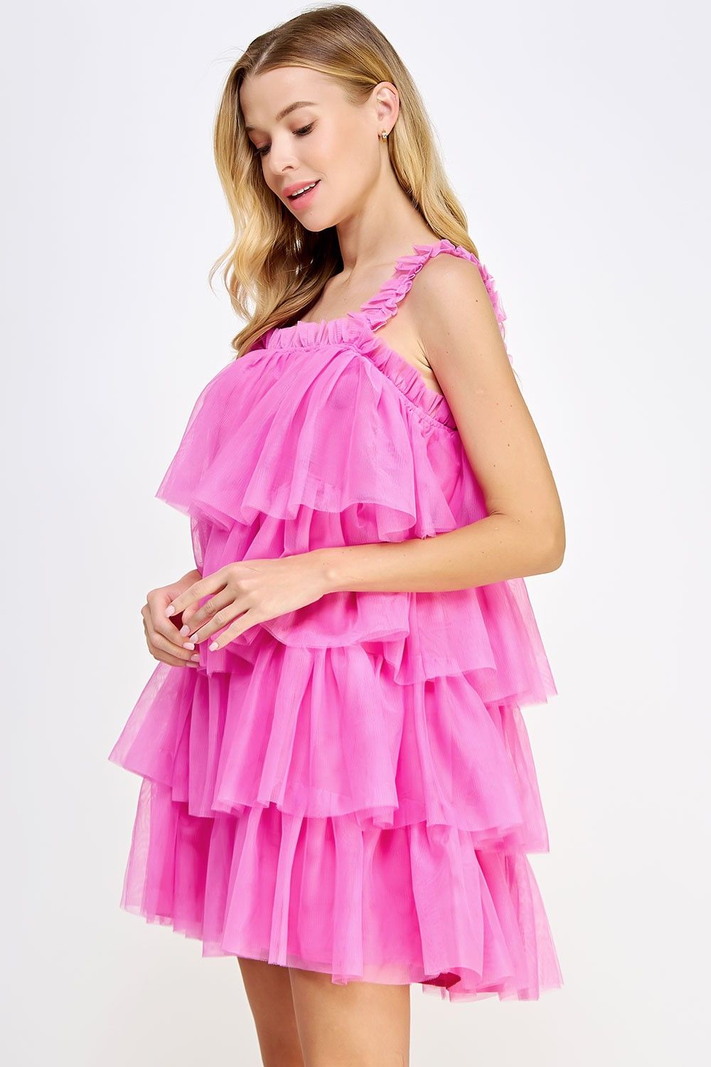 Pink Tiered Tulle Mini Dress sold by Pinkblush product image thumbnail 2