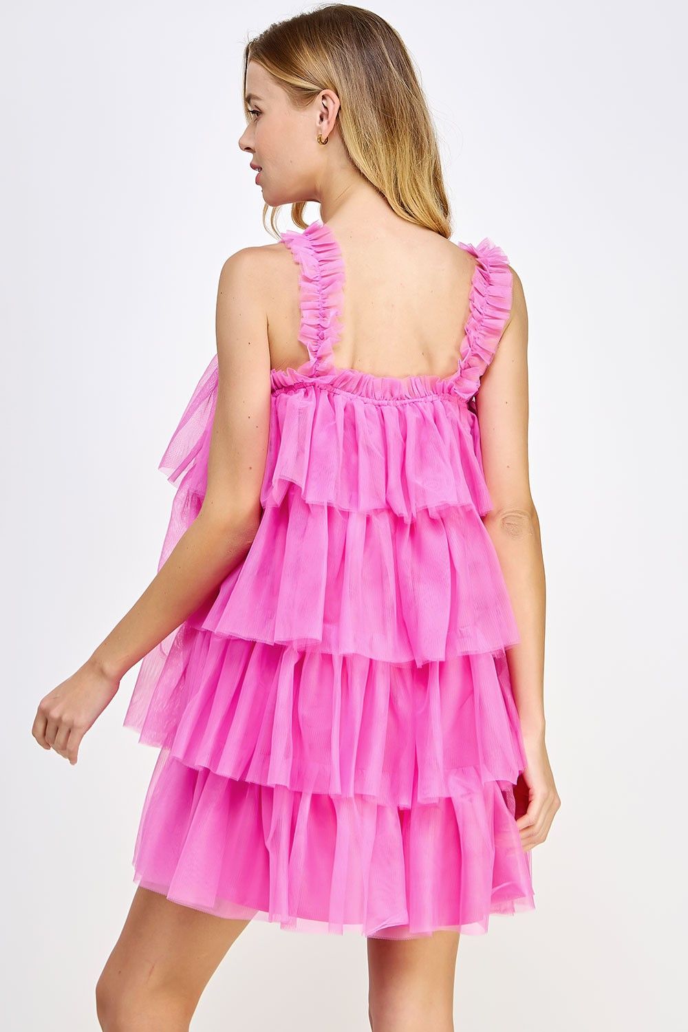 Pink Tiered Tulle Mini Dress sold by Pinkblush product image thumbnail 3