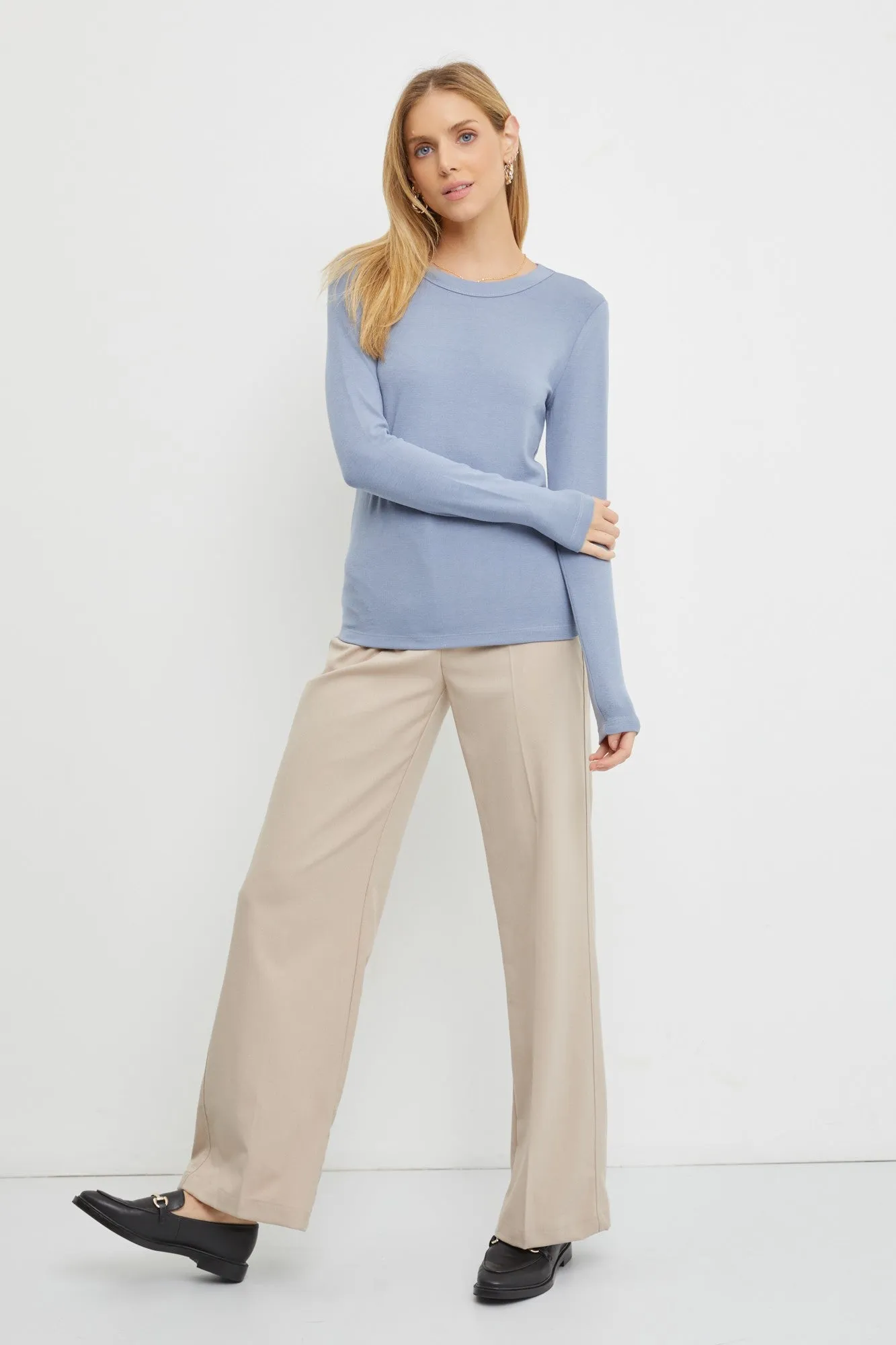 Blue Long Sleeve Top sold by Pinkblush