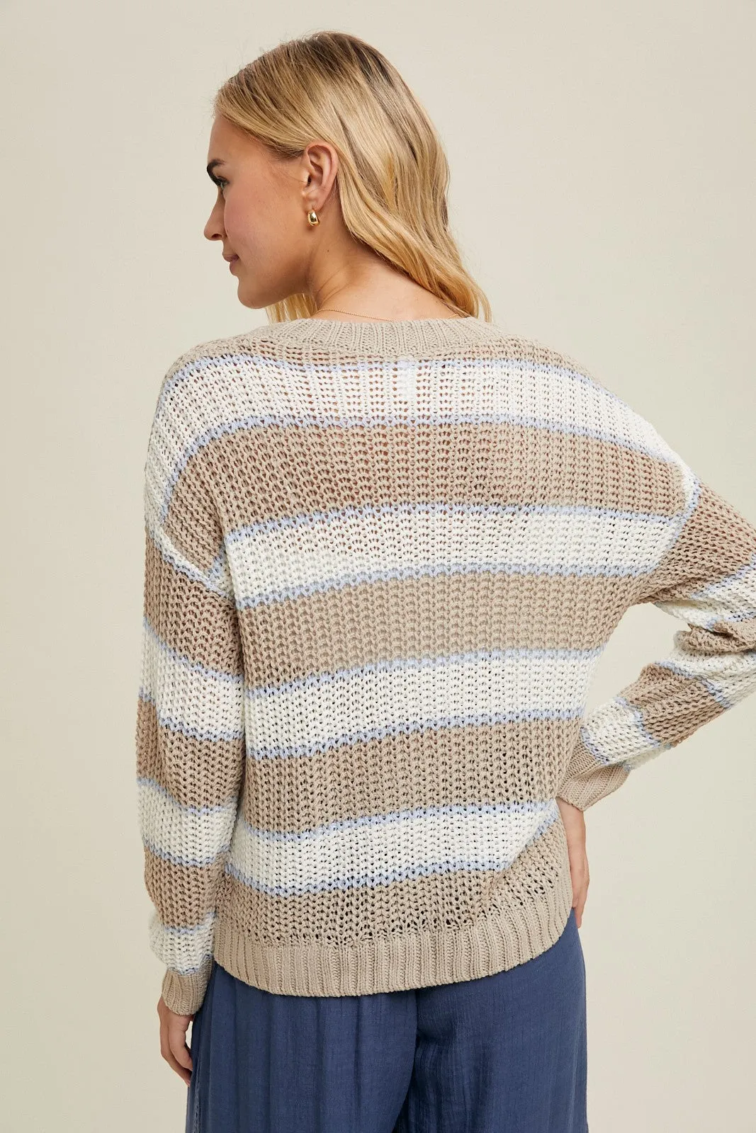 Beige Multi-Striped Sweater sold by Pinkblush product image thumbnail 3