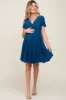 Teal Pleated Maternity/Nursing Dress sold by Pinkblush