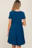 Teal Pleated Maternity/Nursing Dress sold by Pinkblush