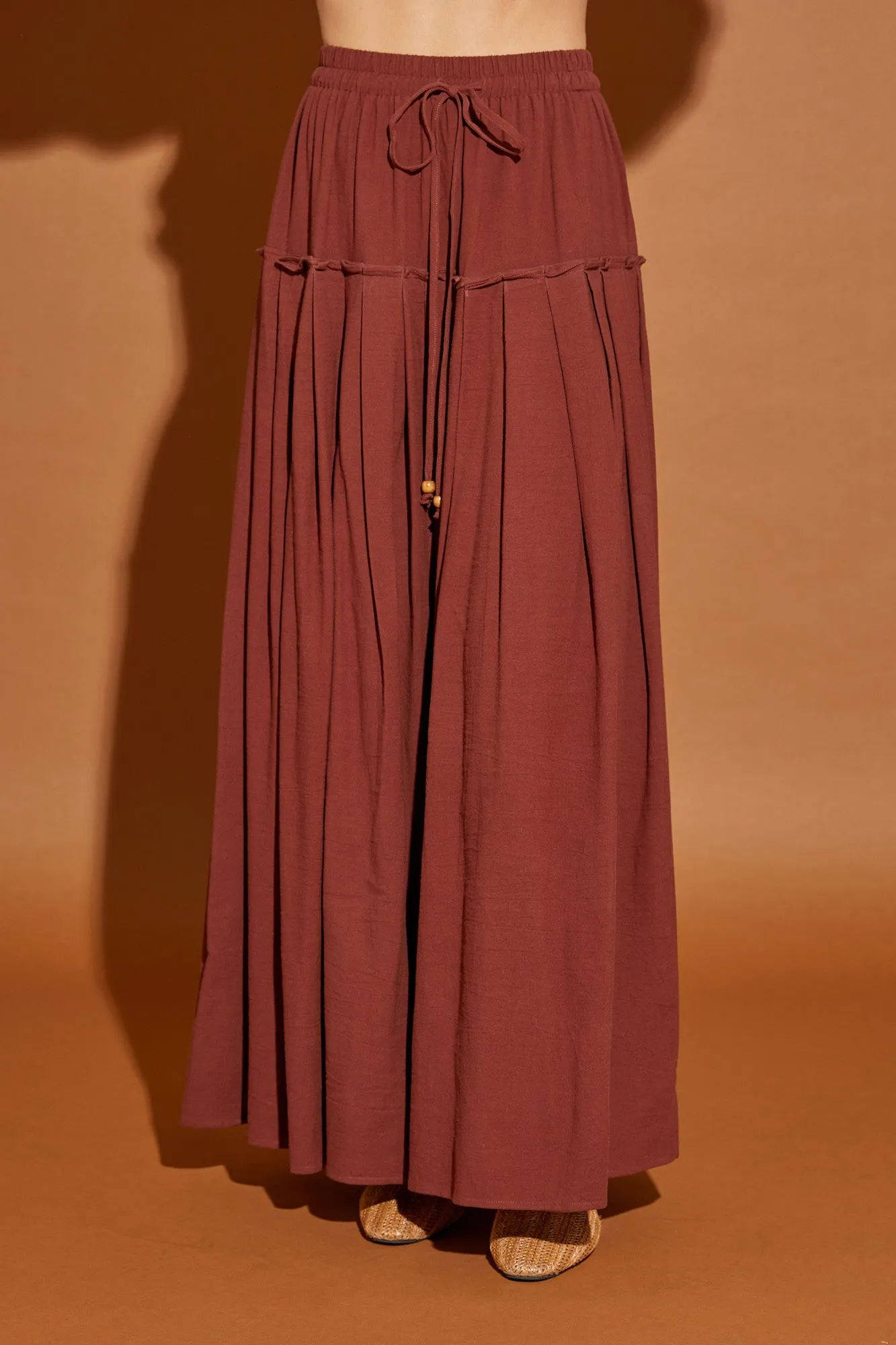 Sepia Drawstring Pleated Skirt sold by Pinkblush product image thumbnail 4