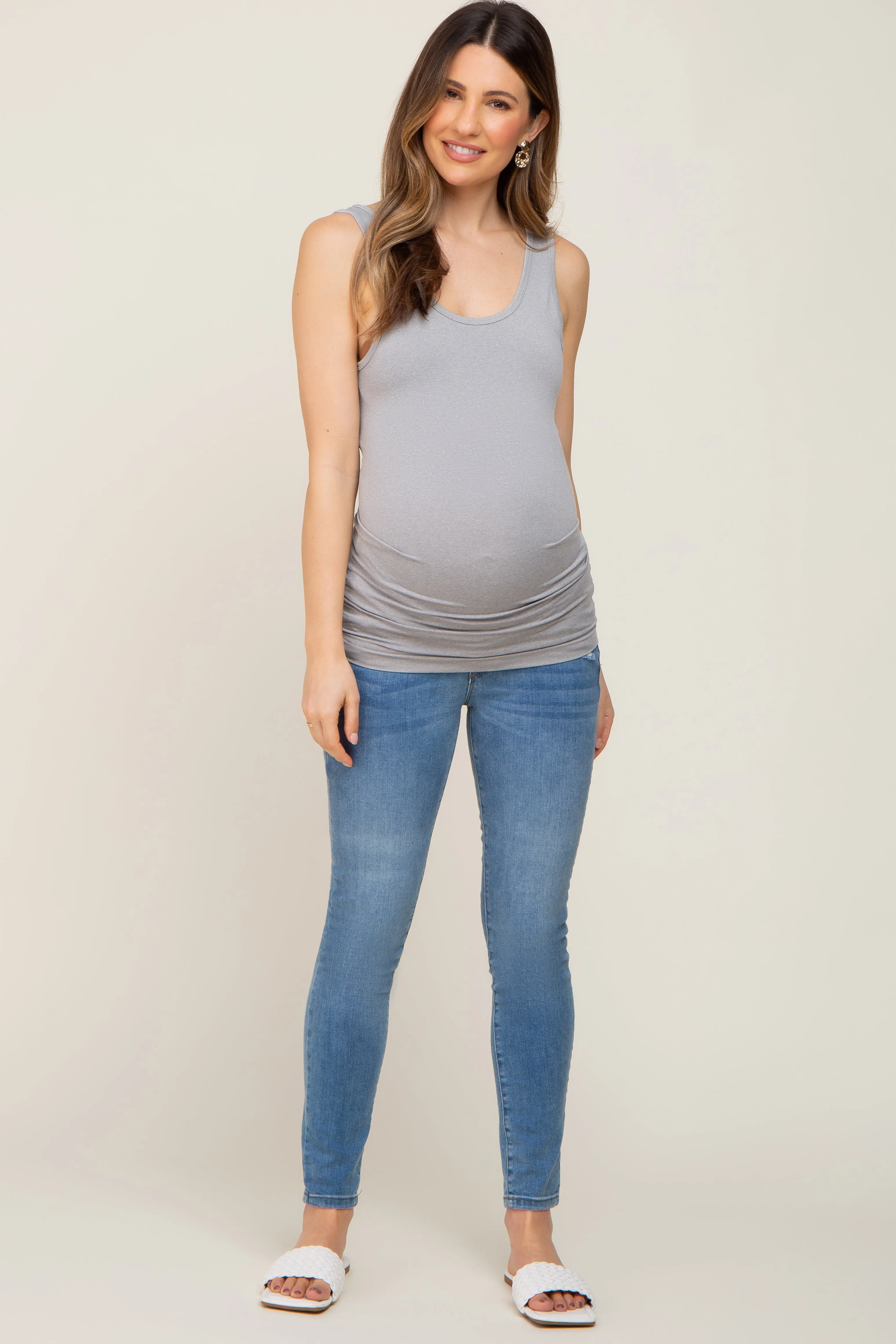 Heather Grey Seamless Maternity Tank Top sold by Pinkblush product image thumbnail 4