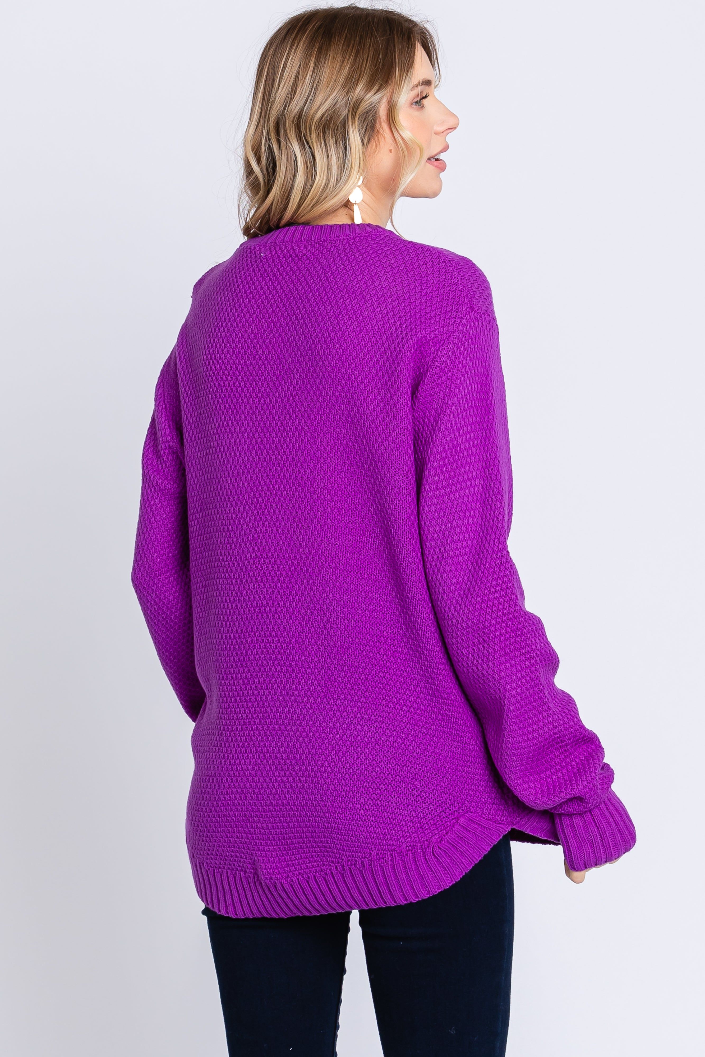 Purple Knit Pullover Sweater sold by Pinkblush product image thumbnail 3