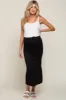 Black Fleece Drawstring Maternity Maxi Skirt sold by Pinkblush