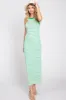 Green Striped Ribbed Sleeveless Maternity Maxi Dress sold by Pinkblush