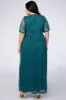 PinkBlush Teal Lace Mesh Overlay Plus Maxi Dress sold by Pinkblush