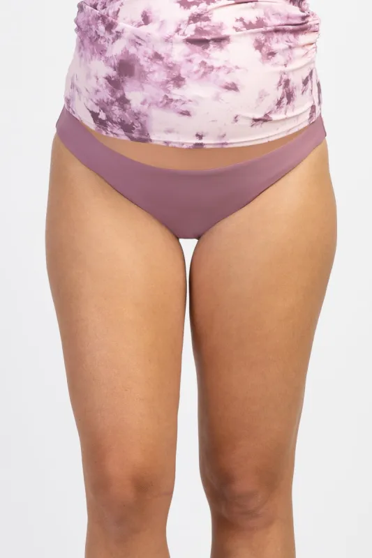 PinkBlush Mauve Solid Maternity Bikini Bottoms sold by Pinkblush
