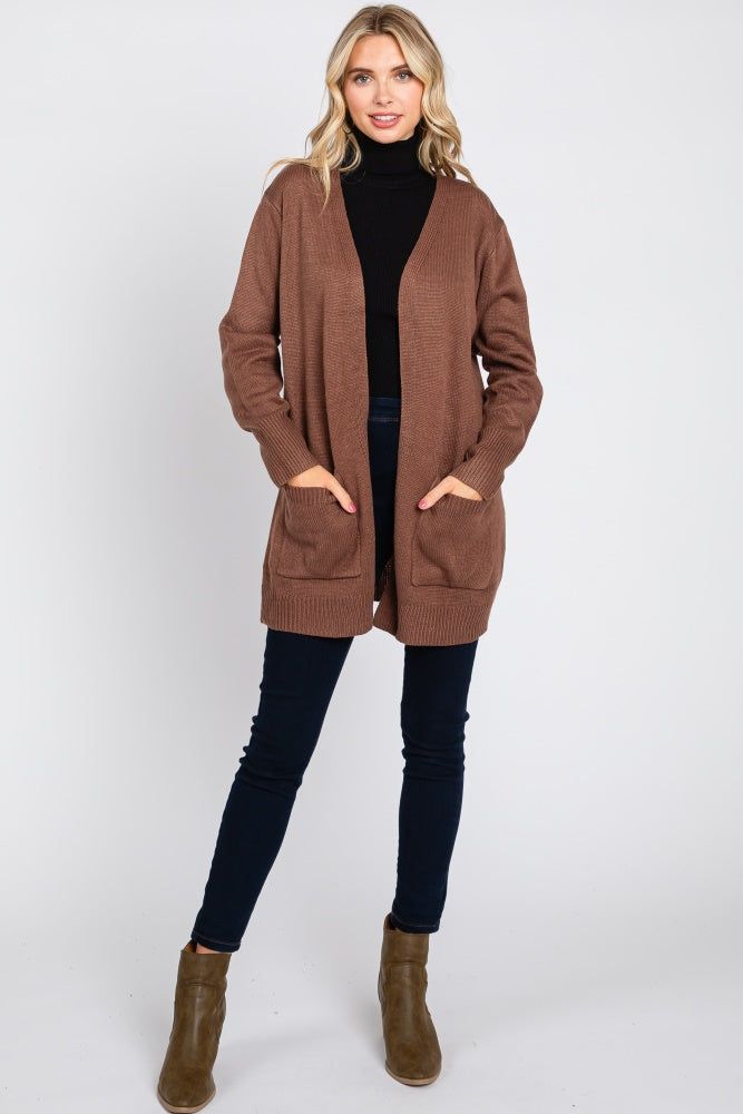 Brown Front Pocket Cardigan sold by Pinkblush product image thumbnail 4