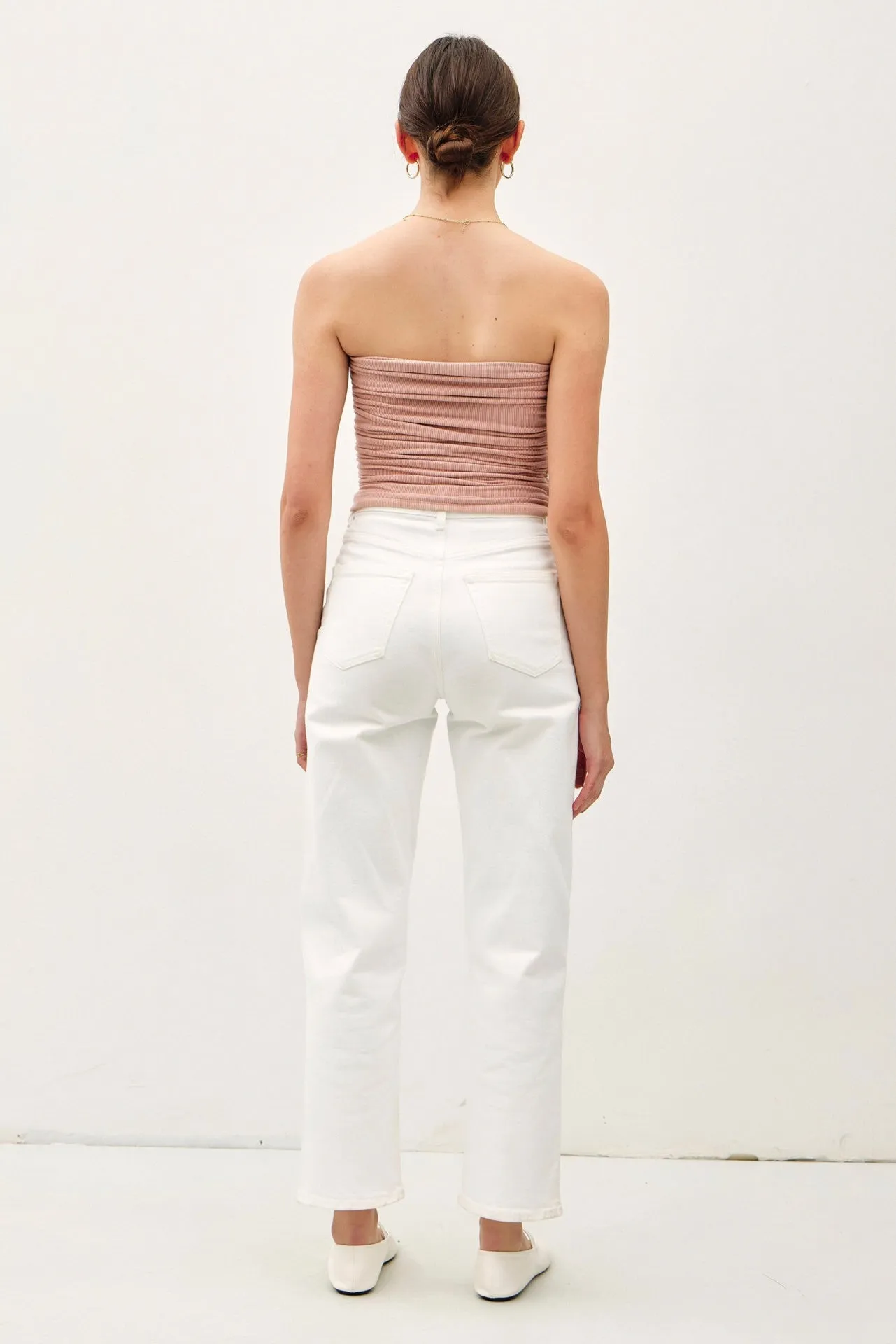 Dusty Rose Jersey Ruched Crop Tube Top sold by Pinkblush product image thumbnail 4