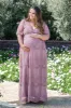 PinkBlush Mauve Lace Mesh Overlay Plus Maternity Maxi Dress sold by Pinkblush