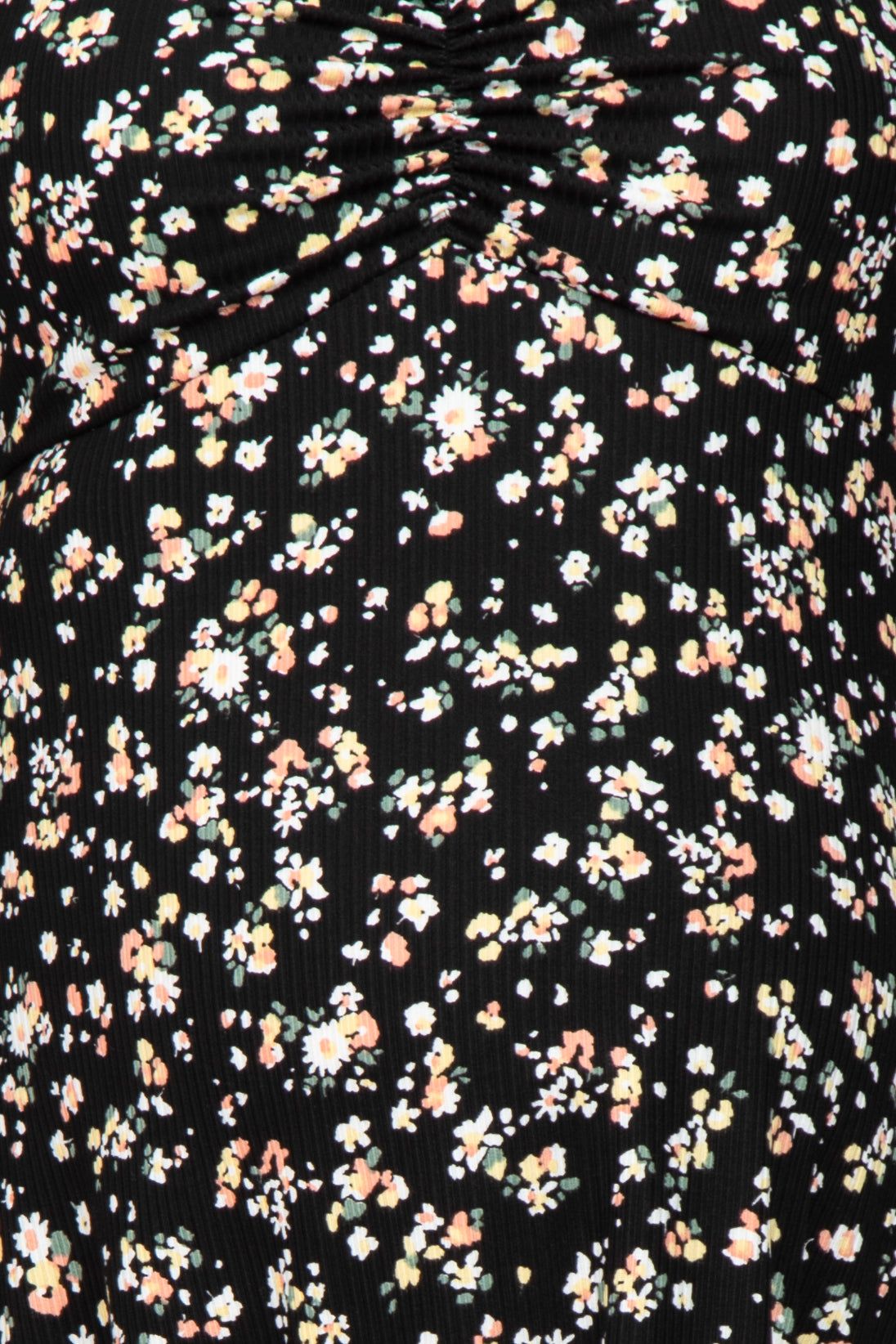 Black Floral Ribbed Ruched Bust Maternity Dress sold by Pinkblush product image thumbnail 5