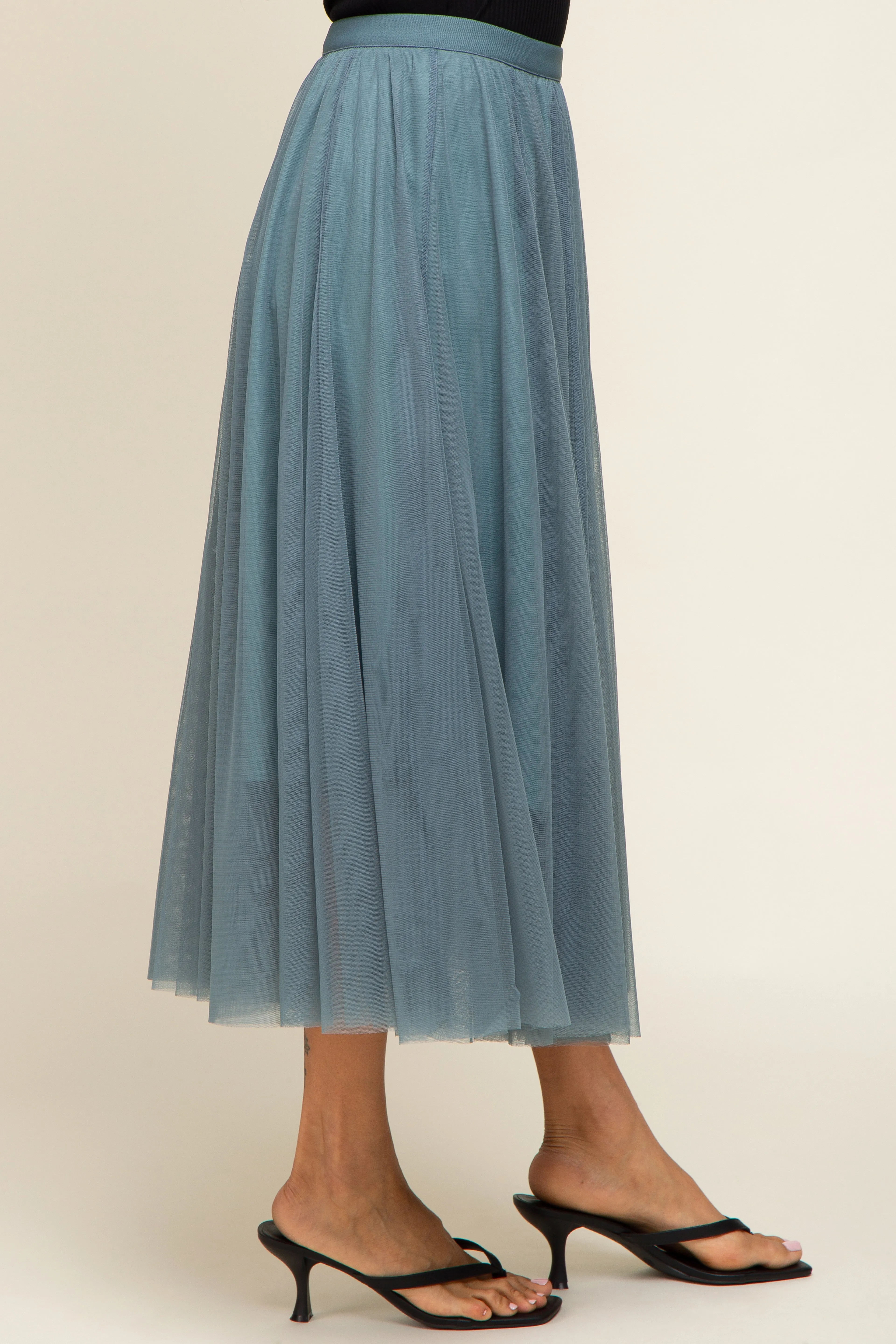 Teal Tulle Midi Skirt sold by Pinkblush product image thumbnail 4