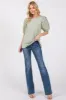 Light Olive Floral Mesh Sleeve Blouse sold by Pinkblush