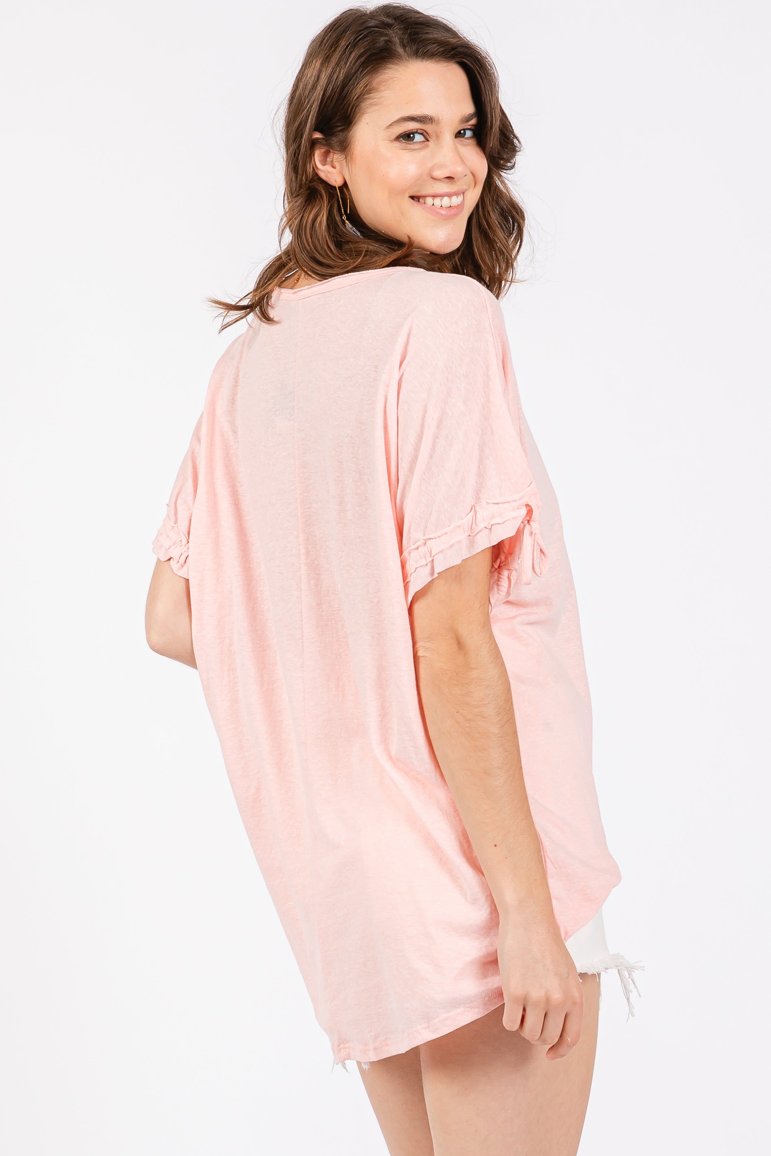 Pink Drawstring Dolman Sleeve Top sold by Pinkblush product image thumbnail 3