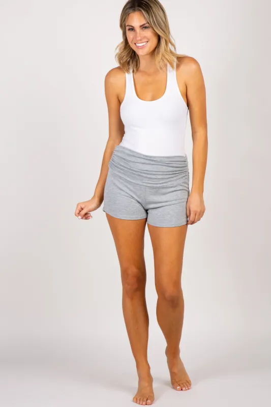 PinkBlush Heather Grey Ruched Side Lounge Shorts sold by Pinkblush