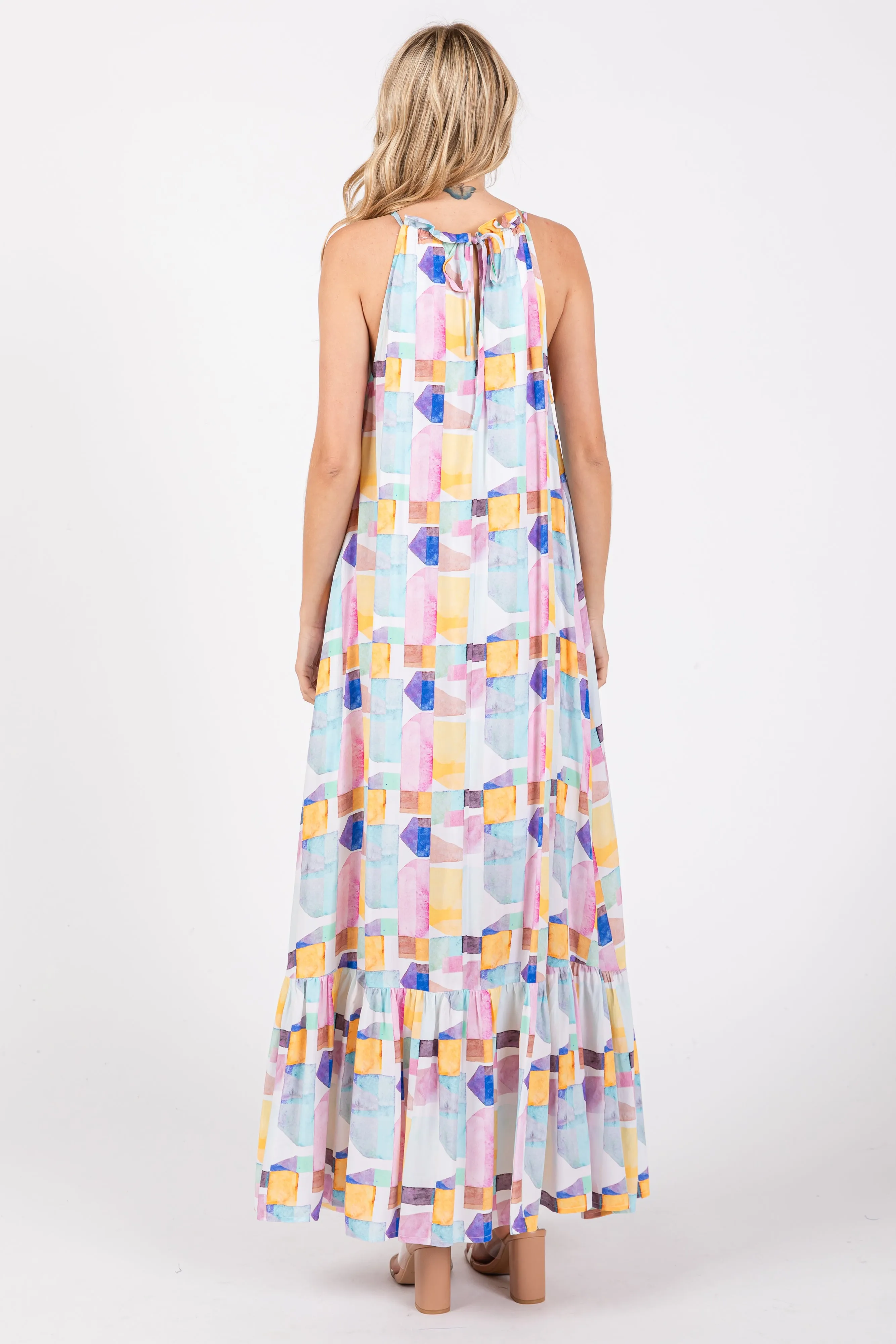 White Empire Ruffle Hem Midi Dress sold by Pinkblush product image thumbnail 3