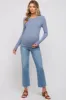 Blue Long Sleeve Maternity Top sold by Pinkblush