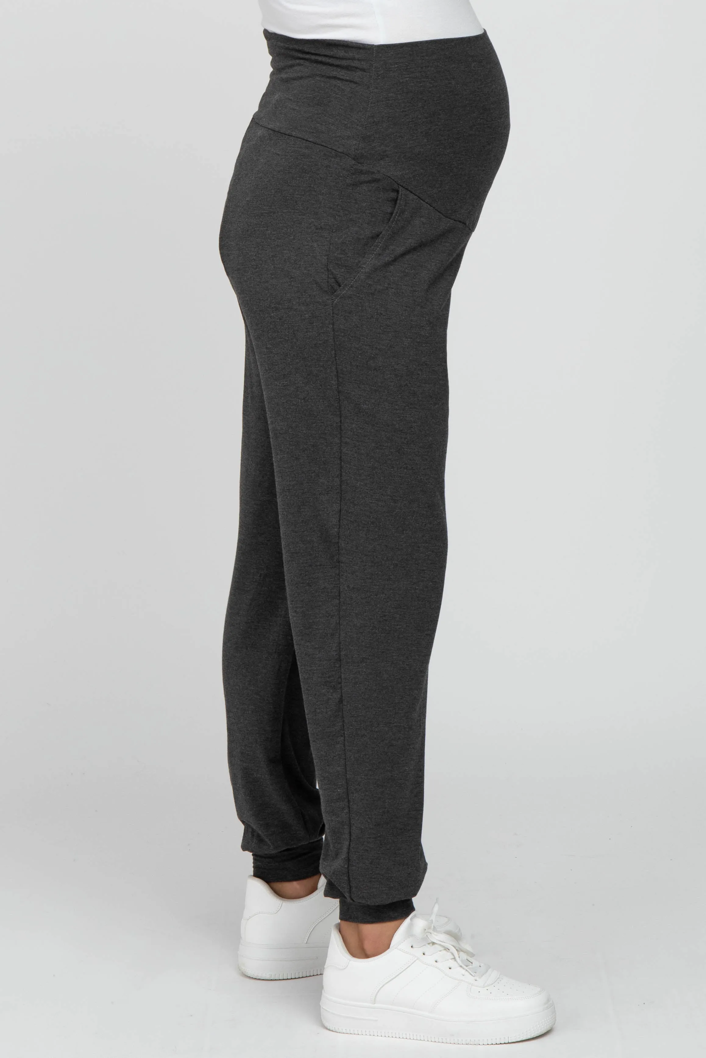 Charcoal Maternity Band Jogger Pants sold by Pinkblush product image thumbnail 3