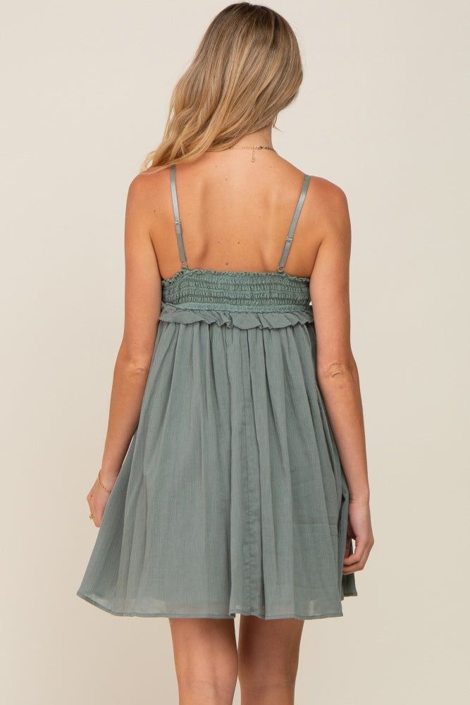 Olive Crochet Ruffle Maternity Dress sold by Pinkblush product image thumbnail 4