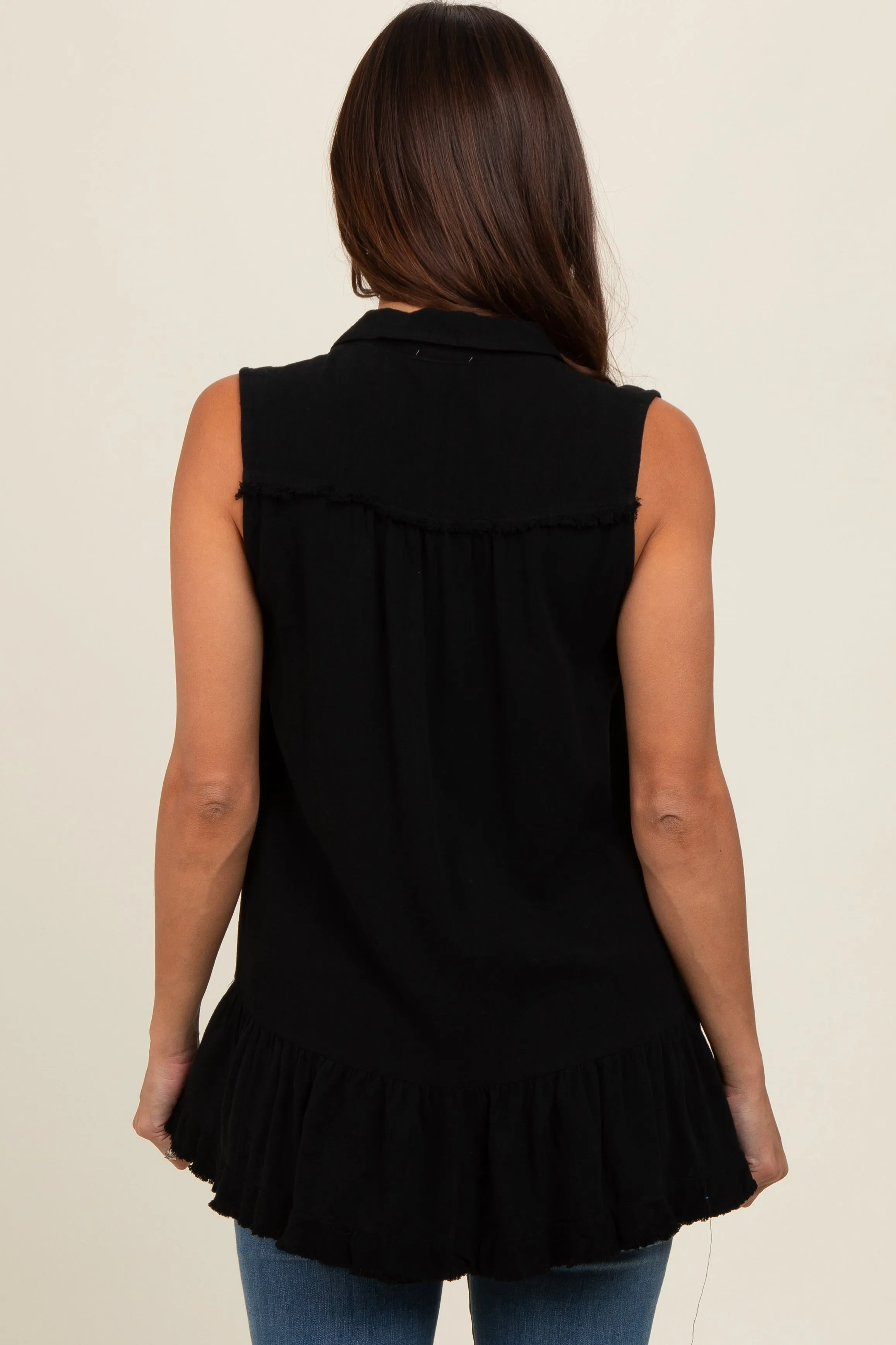Black Collared Maternity Tank sold by Pinkblush product image thumbnail 3