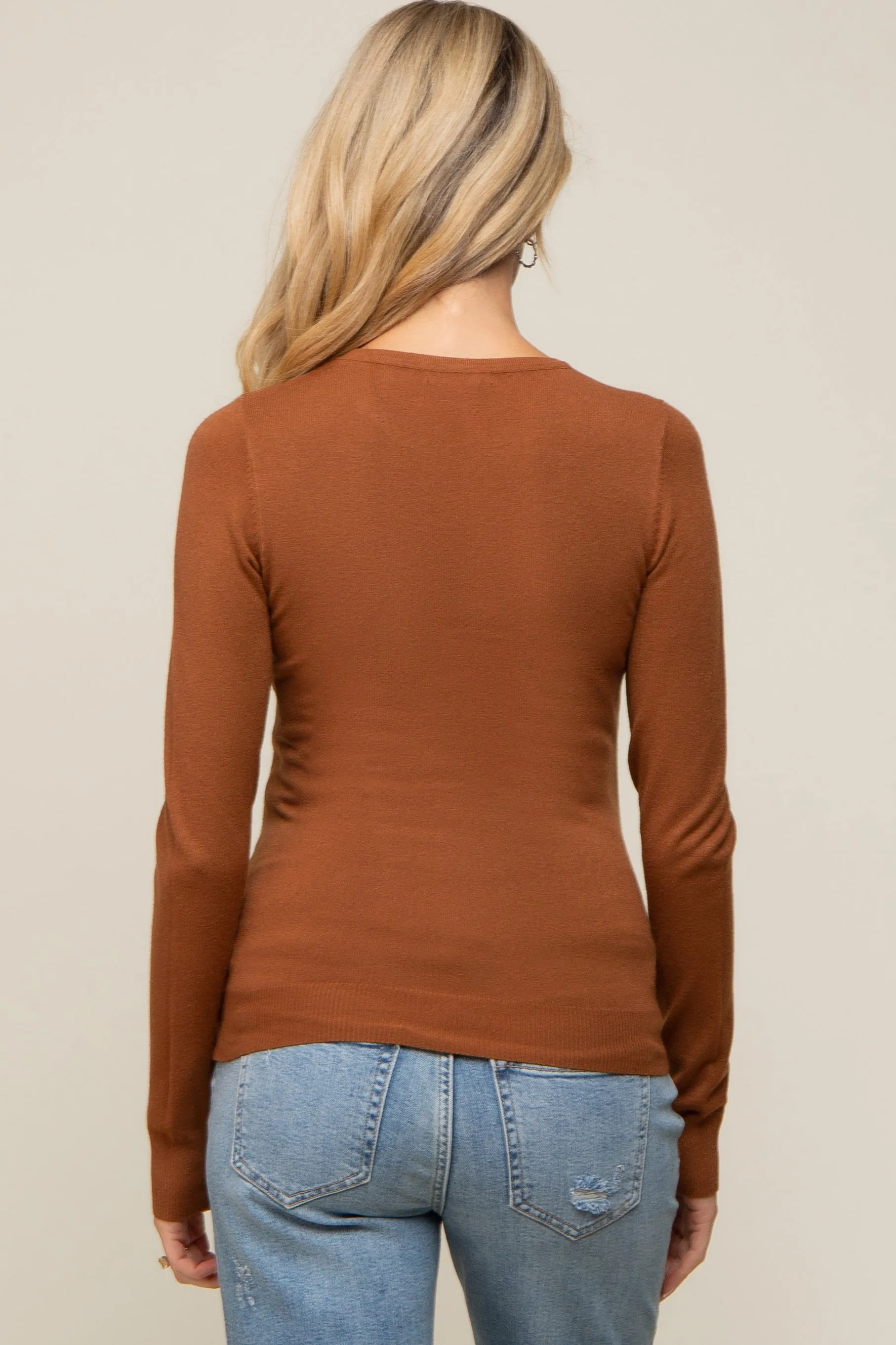 Camel Knit Long Sleeve Maternity Top sold by Pinkblush product image thumbnail 3