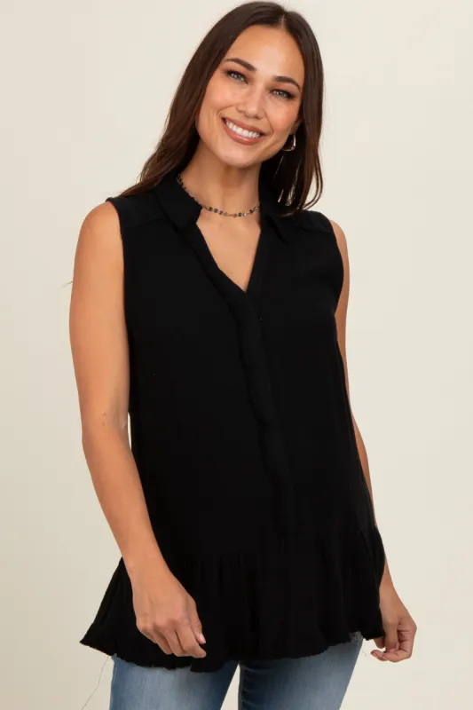 Black Collared Maternity Tank sold by Pinkblush